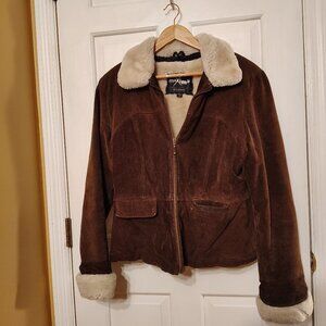 woman suede coat